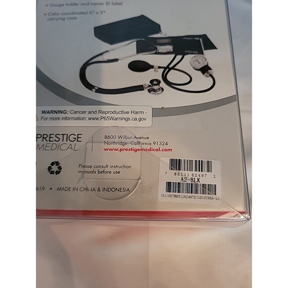 PRESTIGE A2-BLK ANEROID SPHYGMOMANOMETER / SPRAGUE-RAPPAPORT KIT New - Picture 11 of 15